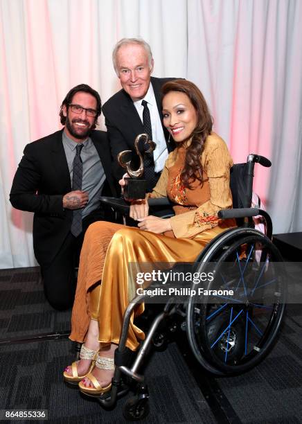 Andrew Plotkin, David Richard and Angela Rockwood at Jane Seymour And The 2017 Open Hearts Gala at SLS Hotel on October 21, 2017 in Beverly Hills,...