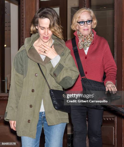 Actresses Sarah Paulson and Holland Taylor are seen out and about on October 21, 2017 in Philadelphia, Pennsylvania.