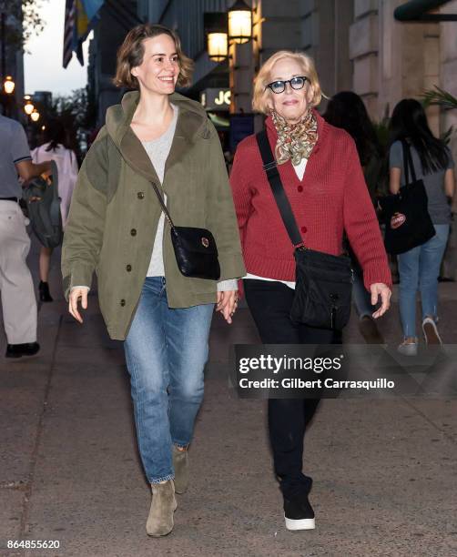 Actresses Sarah Paulson and Holland Taylor are seen out and about on October 21, 2017 in Philadelphia, Pennsylvania.