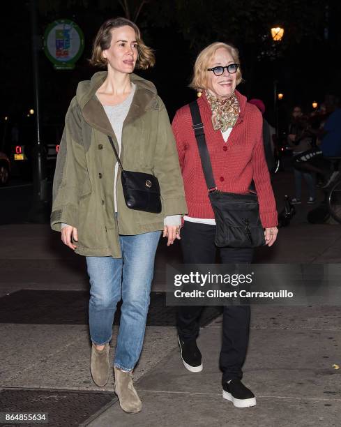 Actresses Sarah Paulson and Holland Taylor are seen out and about on October 21, 2017 in Philadelphia, Pennsylvania.