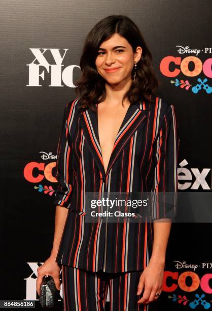 Sofia Espinosa poses during the red carpet of the new animated film by Pixar "Coco" as part of the XV Morelia International Film Festival on October...