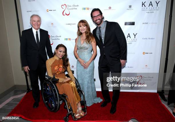 David Richard, Angela Rockwood, Jane Seymour and Andrew Plotkin at Jane Seymour And The 2017 Open Hearts Gala at SLS Hotel on October 21, 2017 in...