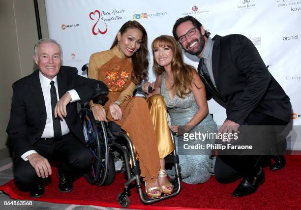 David Richard, Angela Rockwood, Jane Seymour and Andrew Plotkin at Jane Seymour And The 2017 Open Hearts Gala at SLS Hotel on October 21, 2017 in...