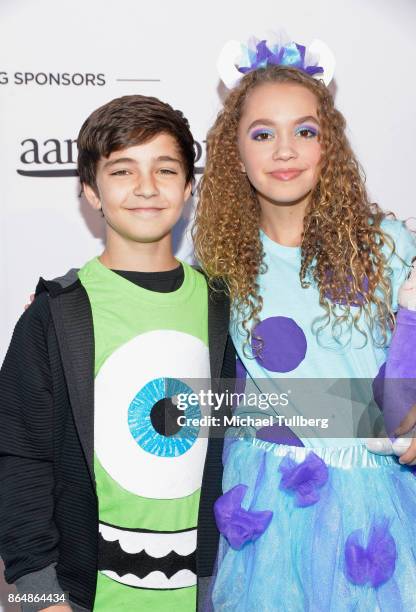 Actors Bryce Gheisar and Jillian Shea Spaeder attend the Starlight Children's Foundation's Dream Halloween at The MacArthur on October 21, 2017 in...