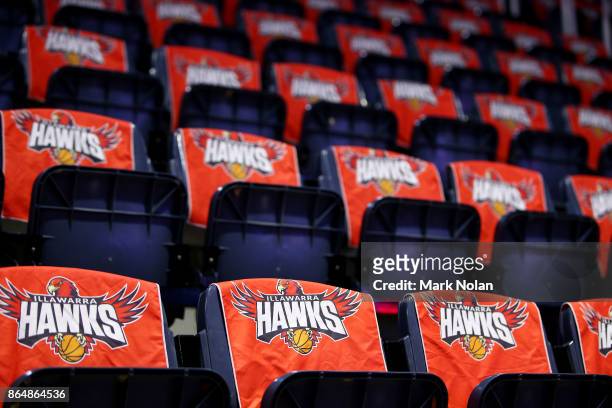 General view of the WEC seating before the round three NBL match between the Illawarra Hawks and the Brisbane Bullets at Wollongong Entertainment...