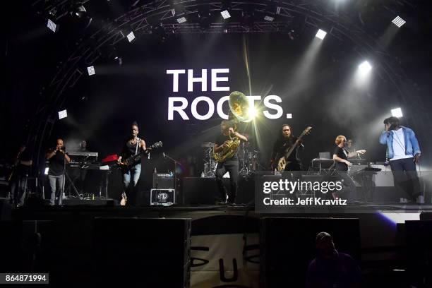 James Poyser, Captain Kirk, Tuba Gooding Jr, Mark Kelley, and Black Thought of The Roots perform at Camelback Stage during day 2 of the 2017 Lost...