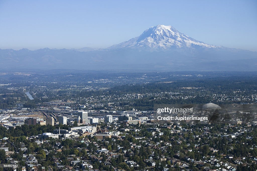 Mount Rainier over Tacoma, Washington