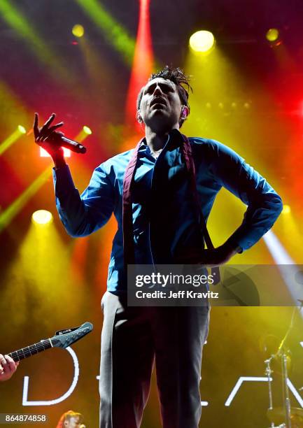 Davey Havok of Dreamcar performs at Piestewa Stage during day 2 of the 2017 Lost Lake Festival on October 21, 2017 in Phoenix, Arizona.