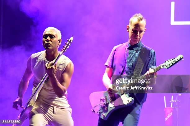 Tony Kanal and Tom Dumont of Dreamcar perform at Piestewa Stage during day 2 of the 2017 Lost Lake Festival on October 21, 2017 in Phoenix, Arizona.