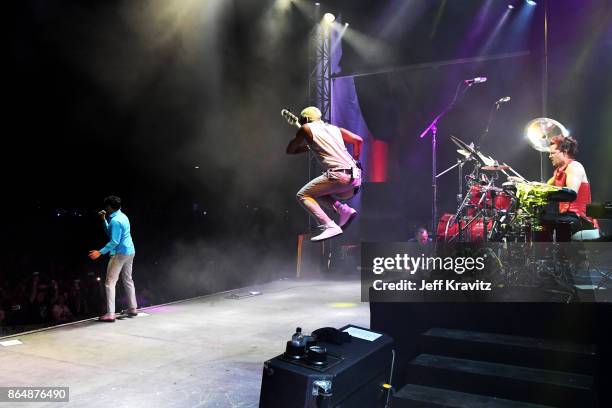 Davey Havok, Tony Kanal, and Adrian Young of Dreamcar perform at Piestewa Stage during day 2 of the 2017 Lost Lake Festival on October 21, 2017 in...