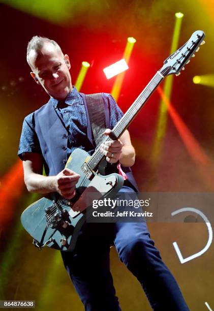 Tom Dumont of Dreamcar performs at Piestewa Stage during day 2 of the 2017 Lost Lake Festival on October 21, 2017 in Phoenix, Arizona.