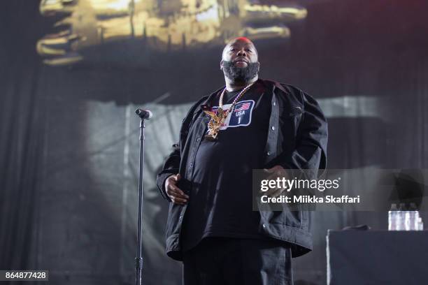 Rapper Killer Mike of Run the Jewels performs at Monster Energy Aftershock Festival 2017 at Discovery Park on October 21, 2017 in Sacramento,...