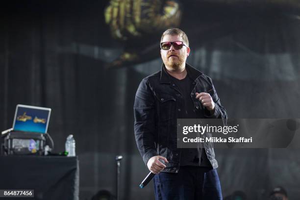 Rapper El-P of Run the Jewels performs at Monster Energy Aftershock Festival 2017 at Discovery Park on October 21, 2017 in Sacramento, California.