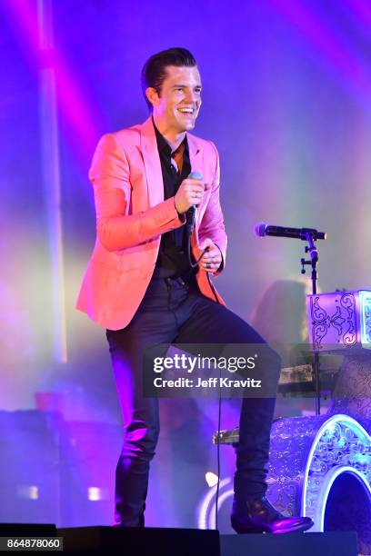 Brandon Flowers of The Killers performs at Camelback Stage during day 2 of the 2017 Lost Lake Festival on October 21, 2017 in Phoenix, Arizona.