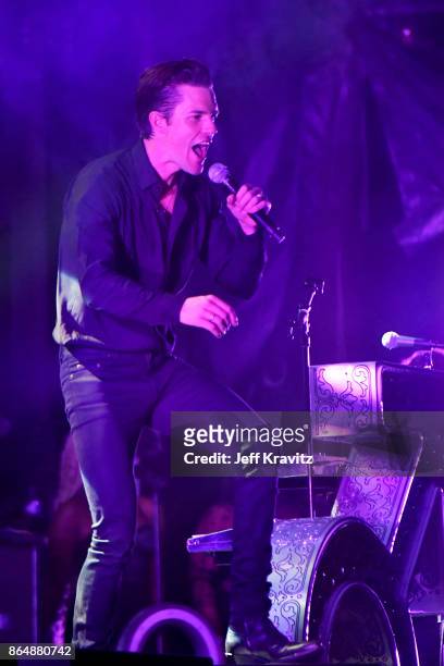 Brandon Flowers of The Killers performs at Camelback Stage during day 2 of the 2017 Lost Lake Festival on October 21, 2017 in Phoenix, Arizona.