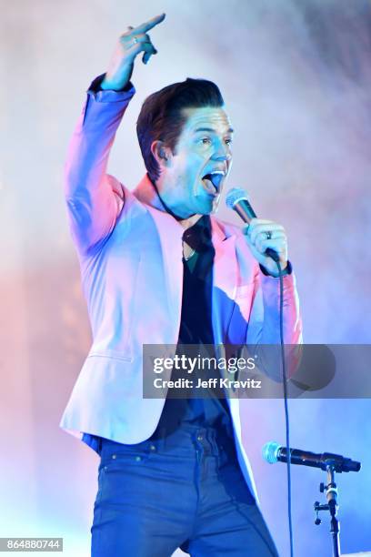 Brandon Flowers of The Killers performs at Camelback Stage during day 2 of the 2017 Lost Lake Festival on October 21, 2017 in Phoenix, Arizona.