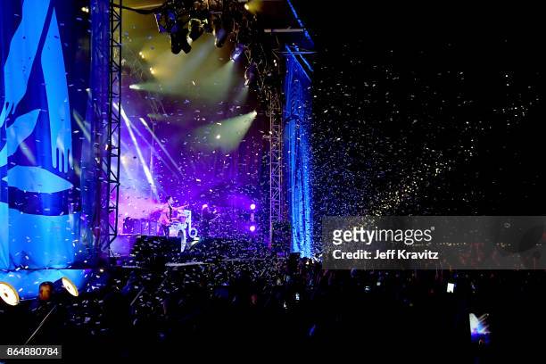 Brandon Flowers of The Killers performs at Camelback Stage during day 2 of the 2017 Lost Lake Festival on October 21, 2017 in Phoenix, Arizona.
