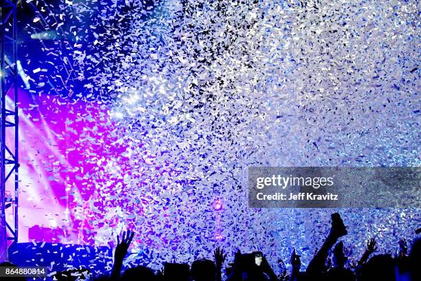 Brandon Flowers of The Killers performs at Camelback Stage during day 2 of the 2017 Lost Lake Festival on October 21, 2017 in Phoenix, Arizona.