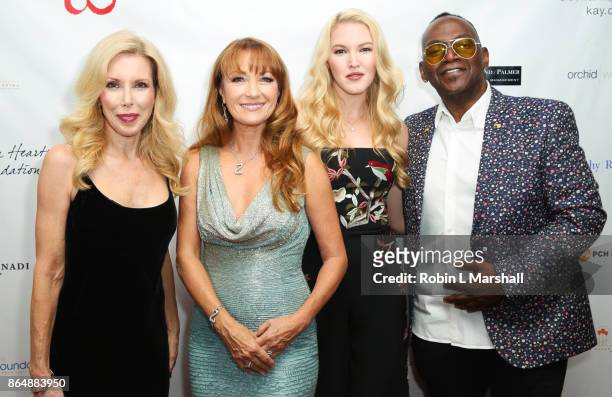 Kim Campbell, Actress /Philanthropist Jane Seymour, Ashley Campbell and Randy Jackson attend the 2017 Open Hearts Gala at SLS Hotel on October 21,...