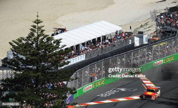 Scott McLaughlin drives the Shell V-Power Racing Team Ford Falcon FGX during race 22 for the Gold Coast 600, which is part of the Supercars...