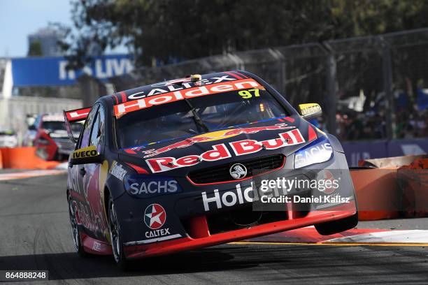 Shane Van Gisbergen drives the Red Bull Holden Racing Team Holden Commodore VF during 22 for the Gold Coast 600, which is part of the Supercars...