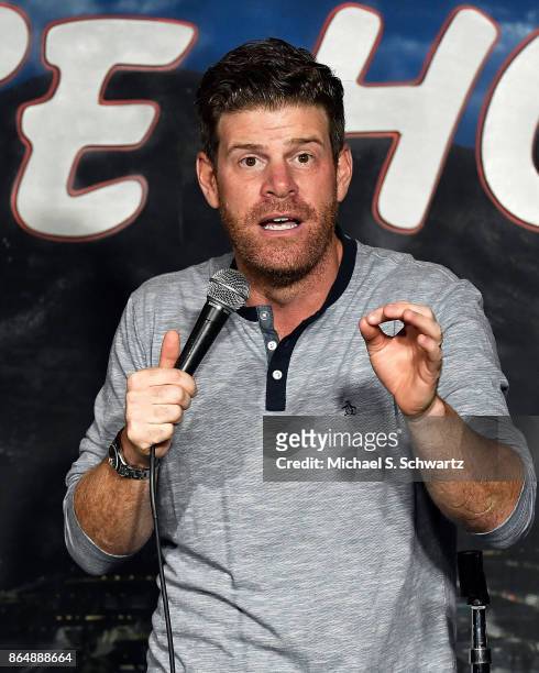 Comedian Steve Rannazzisi performs during his appearance at The Ice House Comedy Club on October 21, 2017 in Pasadena, California.