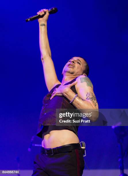 Martin Gore of Depeche Mode perform during the band's 'Global Spirit Tour' at KeyArena on October 21, 2017 in Seattle, Washington.