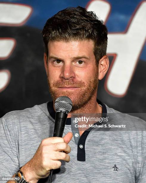 Comedian Steve Rannazzisi performs during his appearance at The Ice House Comedy Club on October 21, 2017 in Pasadena, California.