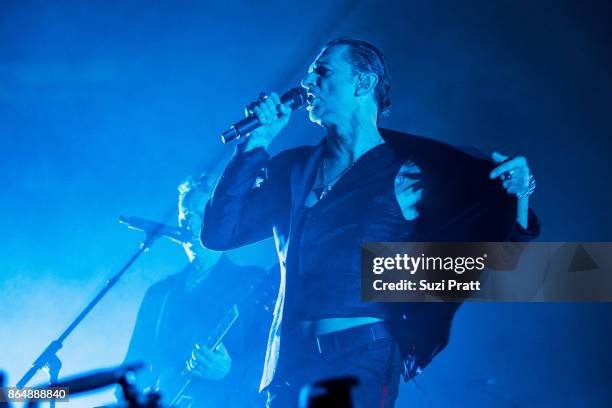 Dave Gahan of Depeche Mode perform during the band's 'Global Spirit Tour' at KeyArena on October 21, 2017 in Seattle, Washington.