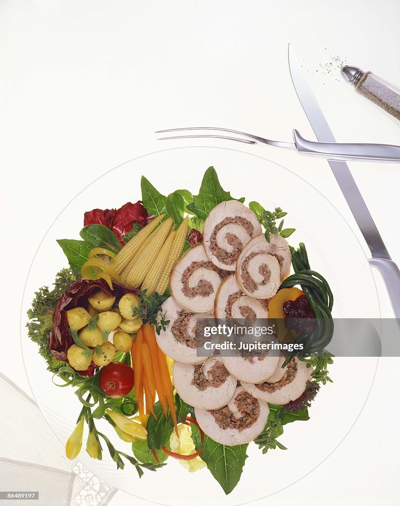 Turkey pinwheel salad