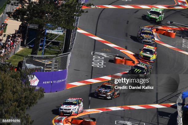 Steve Richards drives the TeamVortex Holden Commodore VF during race 22 for the Gold Coast 600, which is part of the Supercars Championship at...
