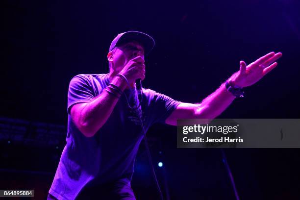 Jim Lindberg of Pennywise performs at Ye Scallywag! at Waterfront Park on October 21, 2017 in San Diego, California.