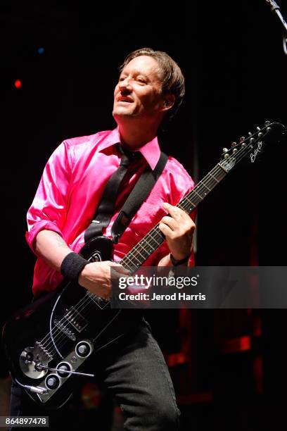 Chris Shiflett of Me First and the Gimme Gimmes performs at Ye Scallywag! at Waterfront Park on October 21, 2017 in San Diego, California.