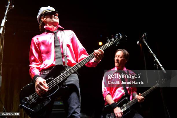 Scott Shiflett and Chris Shiflett perform with Me First and the Gimme Gimmes at Ye Scallywag! at Waterfront Park on October 21, 2017 in San Diego,...