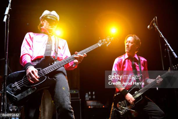 Scott Shiflett and Chris Shiflett perform with Me First and the Gimme Gimmes at Ye Scallywag! at Waterfront Park on October 21, 2017 in San Diego,...