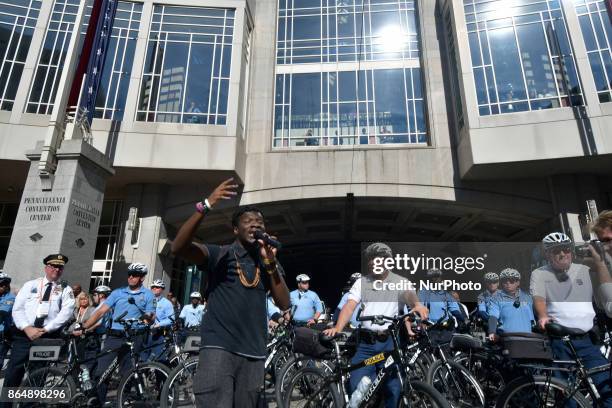 Police brutality protest turns violent when officers of the Philadelphia Police Dept clash with protestors, in Center City Philadelphia, PA, on...