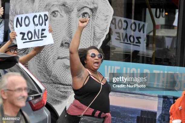 Police brutality protest turns violent when officers of the Philadelphia Police Dept clash with protestors, in Center City Philadelphia, PA, on...