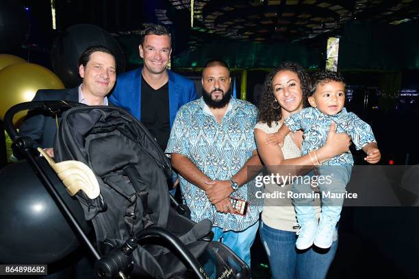 Dj Khaled, Nicole Tuck, Asahd Khaled attend Tot Living By Haute Living Celebrates Asahd's First Birthday With Cybex on October 21, 2017 in Miami,...