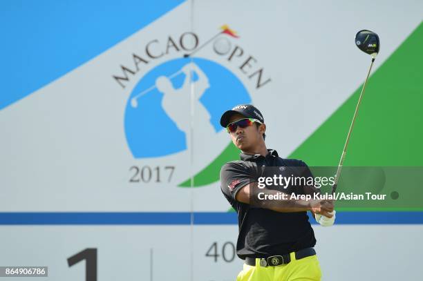 Arie Irawan of Malaysia pictured during round four of the Macao Open at Macau Golf and Country Club on October 22, 2017 in Macau, Macau.