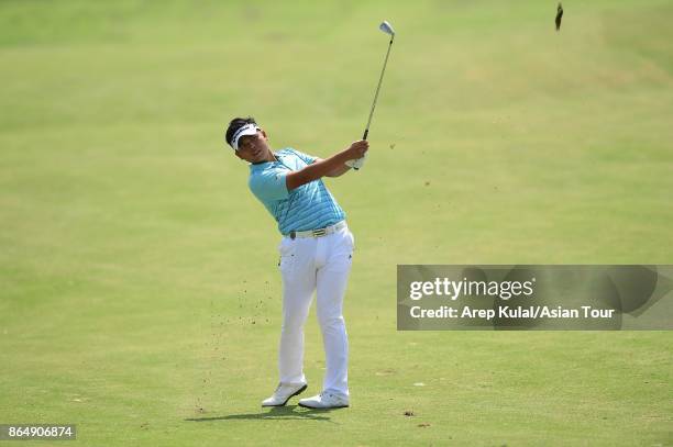 Hung Chien-yao of Taiwan pictured during round four of the Macao Open at Macau Golf and Country Club on October 22, 2017 in Macau, Macau.