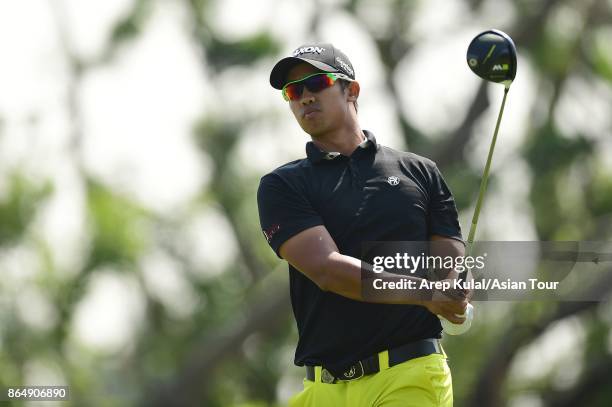 Arie Irawan of Malaysia pictured during round four of the Macao Open at Macau Golf and Country Club on October 22, 2017 in Macau, Macau.