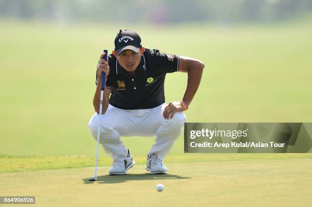 Pavit Tangkamolprasert of Thailand pictured during round four of the Macao Open at Macau Golf and Country Club on October 22, 2017 in Macau, Macau.