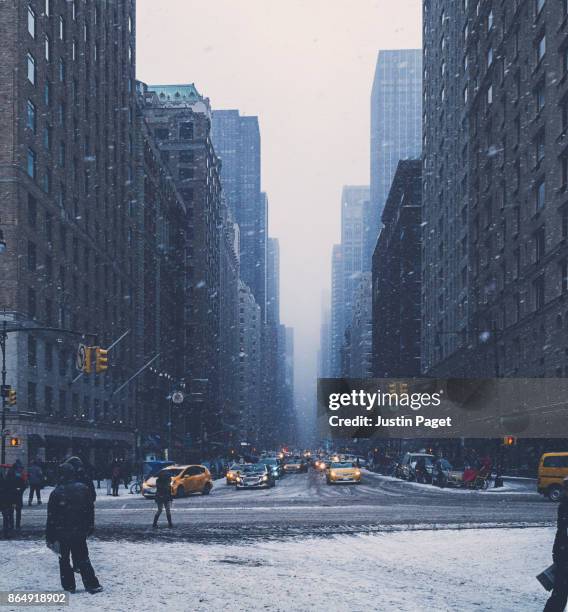 snowy scene in new york - central park snow stock pictures, royalty-free photos & images