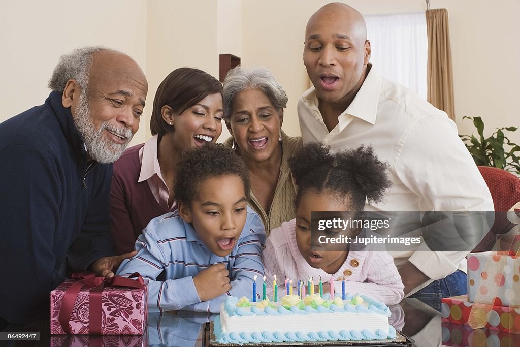 Family at birthday celebration