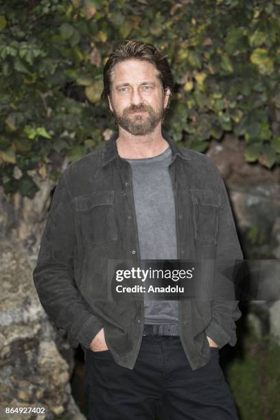 Actor Gerard Butler attends the photocall of movie Geostorm at Hotel de Russie in Rome, Italy on October 22, 2017.