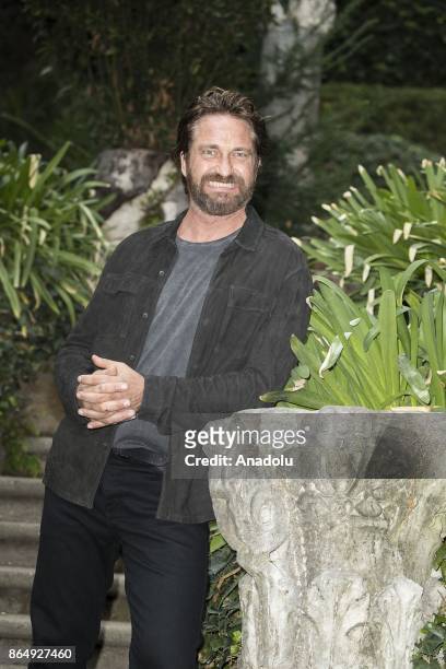 Actor Gerard Butler attends the photocall of movie Geostorm at Hotel de Russie in Rome, Italy on October 22, 2017.