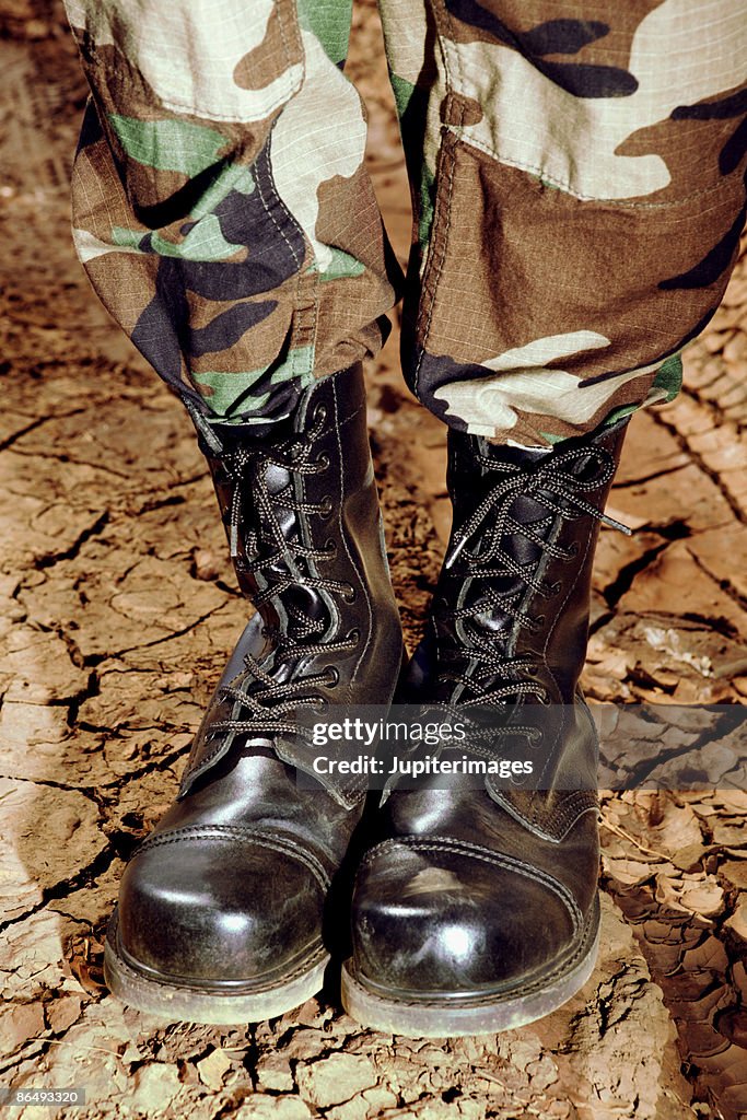 Boots of soldier