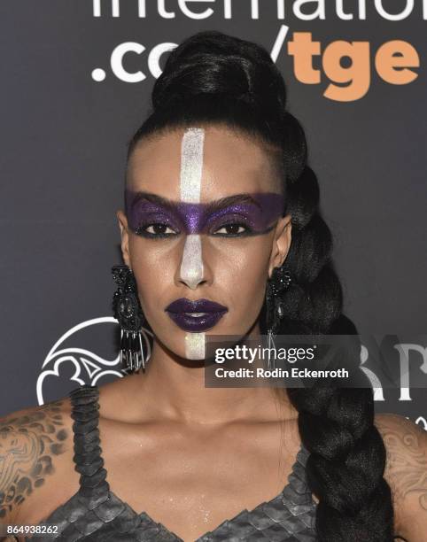 Azmarie Livingston arrives at the 2017 MAXIM Halloween Party at LA Center Studios on October 21, 2017 in Los Angeles, California.