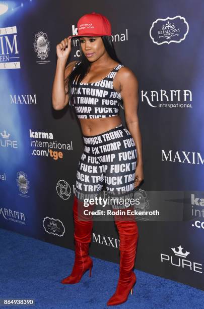 Ariane Andrew arrives at the 2017 MAXIM Halloween Party at LA Center Studios on October 21, 2017 in Los Angeles, California.