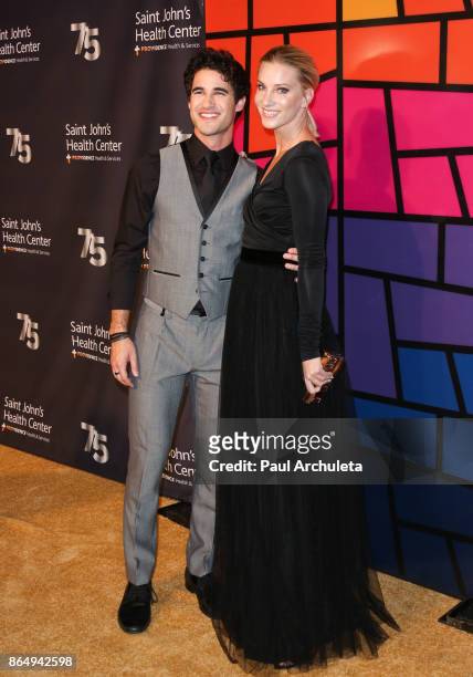 Actors Darren Criss and Heather Morris attend Saint John's Health Center Foundation's 75th Anniversary Gala at 3LABS on October 21, 2017 in Culver...